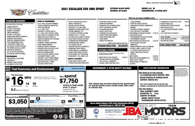 2021 Cadillac Escalade ESV Sport 4x4 4WD SUV Driver Assist Night Vision Tech | MESA, AZ | JBA MOTORS 2021 Cadillac Escalade ESV Sport 4x4 4WD SUV Driver Assist Night Vision Tech | MESA, AZ | JBA MOTORS