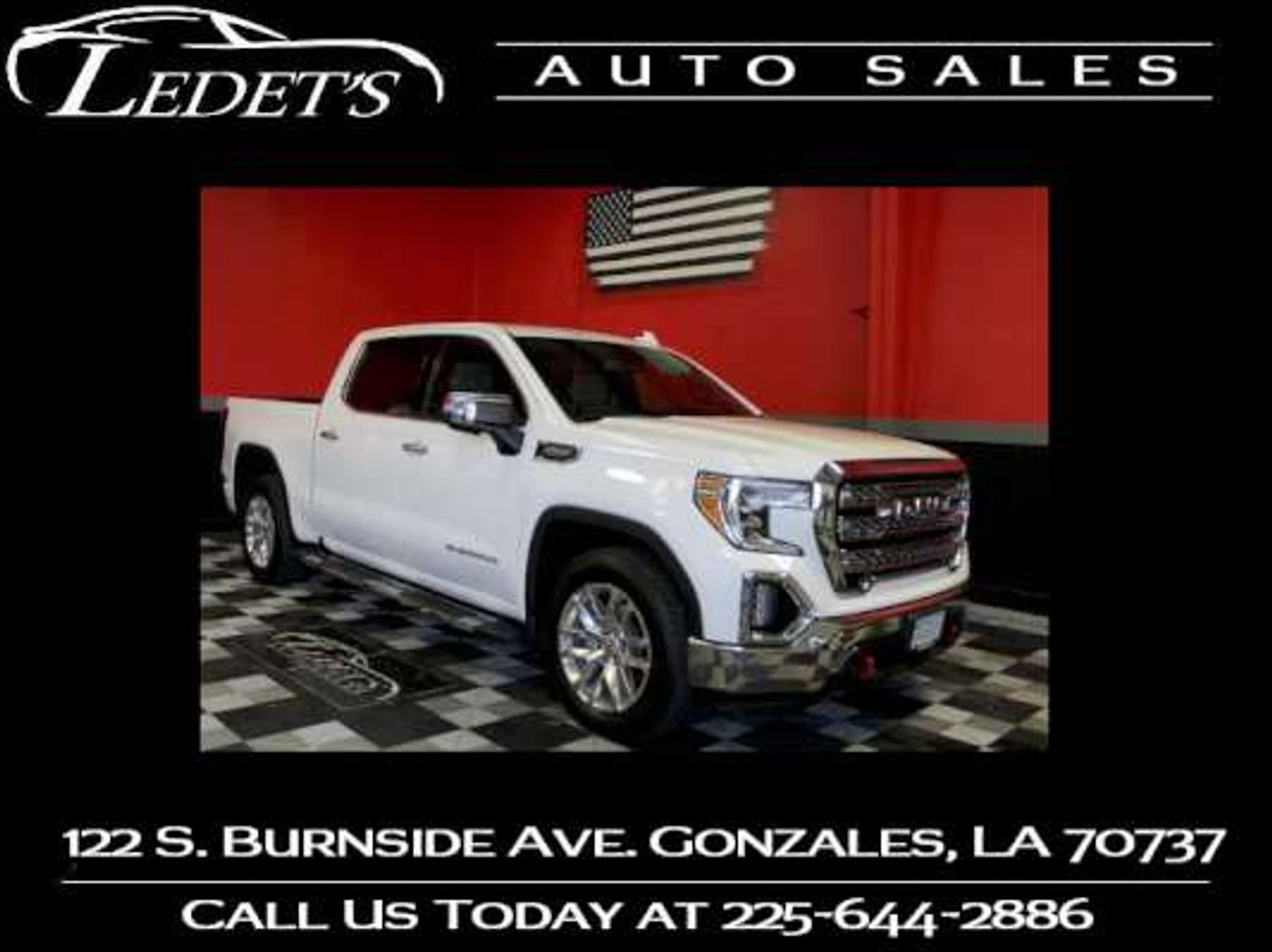2021 GMC Sierra 1500 SLT WHITE at Ledet's Auto Sales