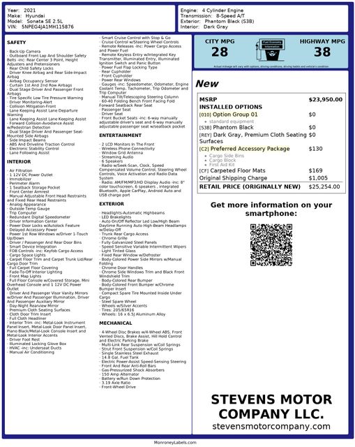 2021 Hyundai Sonata SE OneOwner PricedCheap&amp;VeryClean | Dallas, TX | Stevens Motor Company LLC