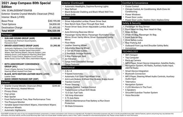 2021 Jeep Compass 80th Anniversary Edition