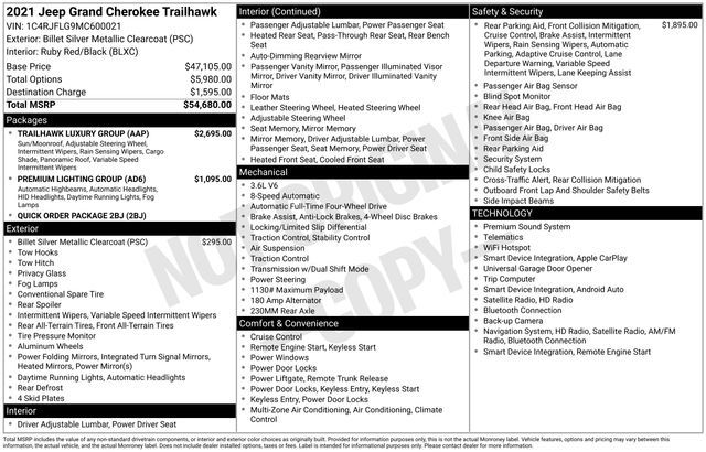2021 Jeep Grand Cherokee Trailhawk