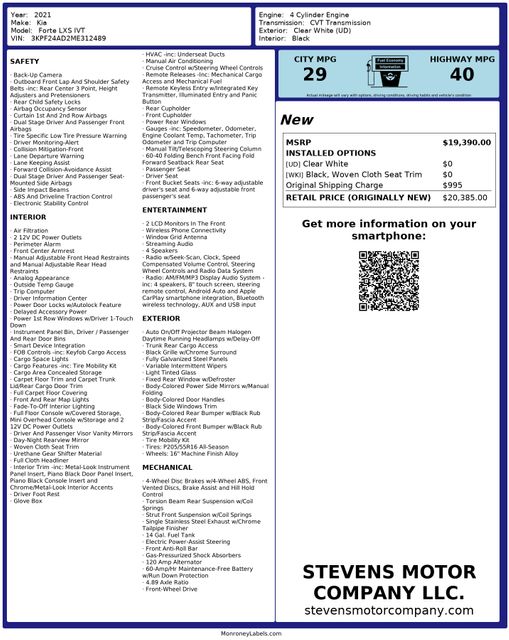 2021 Kia Forte LXS 47ServiceRecords | Dallas, TX | Stevens Motor Company LLC 2021 Kia Forte LXS 47ServiceRecords | Dallas, TX | Stevens Motor Company LLC