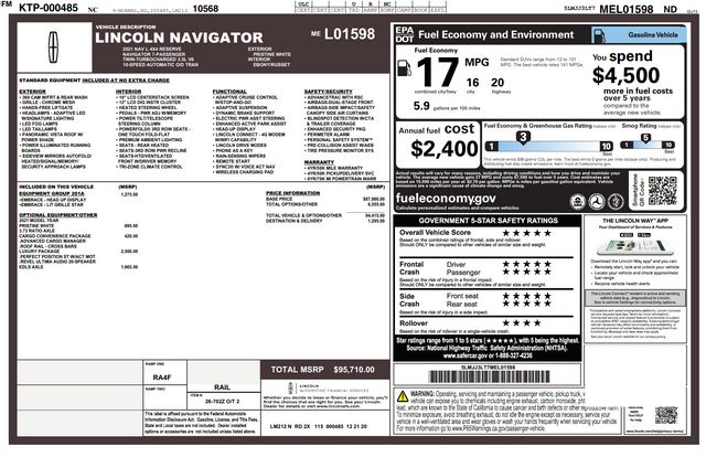 2021 Lincoln Navigator L Reserve 2021 Lincoln Navigator L Reserve