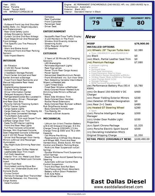 2021 Porsche Taycan Premium Pkg. PERFORMANCE BATTERY PLUS 22" Vossen | Dallas, TX | East Dallas Diesel 2021 Porsche Taycan Premium Pkg. PERFORMANCE BATTERY PLUS 22" Vossen | Dallas, TX | East Dallas Diesel