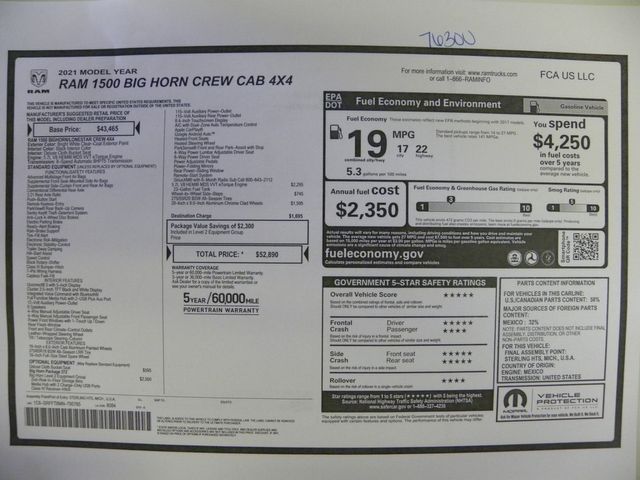 2021 Ram 1500 Big Horn