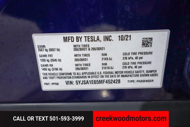 2021 Tesla Model S Plaid Carbon AWD Low Miles Blue 21s Financing NICE