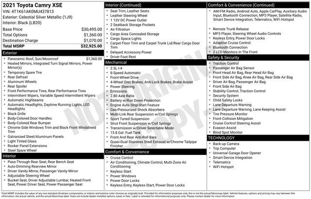 2021 Toyota Camry XSE
