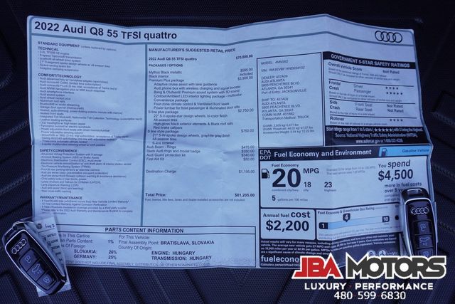 2022 Audi Q8 Quattro AWD Premium Plus 55 TFSI ONLY 29k MILES | MESA, AZ | JBA MOTORS 2022 Audi Q8 Quattro AWD Premium Plus 55 TFSI ONLY 29k MILES | MESA, AZ | JBA MOTORS