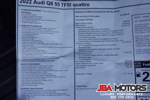 2022 Audi Q8 Quattro AWD Premium Plus 55 TFSI ONLY 29k MILES | MESA, AZ | JBA MOTORS