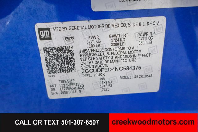 2022 Chevrolet Silverado 1500 LT Trail Boss 4x4 Crew Cab Sunroof Blue LEVELED