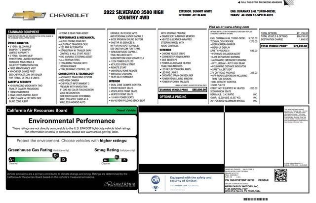 2022 Chevrolet Silverado 3500HD High Country 2022 Chevrolet Silverado 3500HD High Country