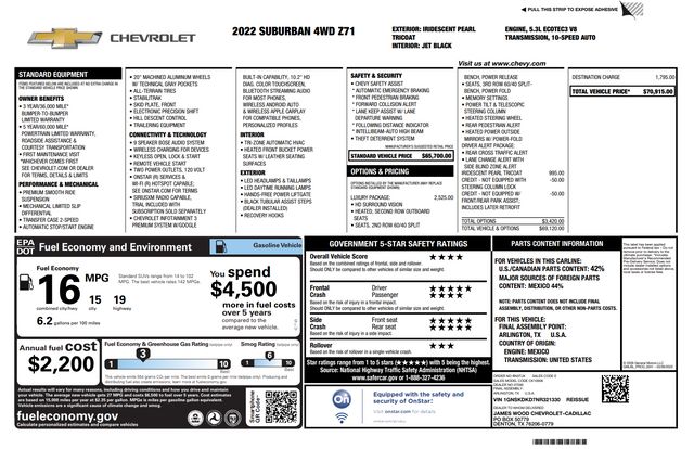 2022 Chevrolet Suburban Z71 2022 Chevrolet Suburban Z71