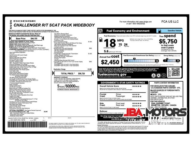 2022 Dodge Challenger RT R/T Scat Pack Widebody Factory Wide Body SRT8 HEMI | MESA, AZ | JBA MOTORS 2022 Dodge Challenger RT R/T Scat Pack Widebody Factory Wide Body SRT8 HEMI | MESA, AZ | JBA MOTORS