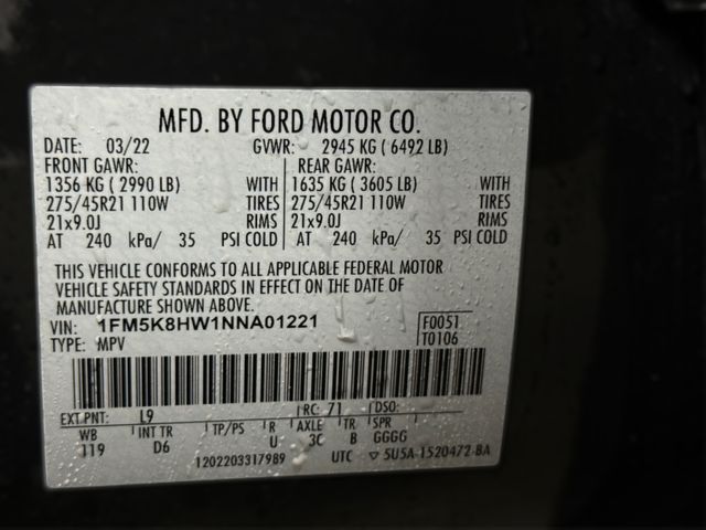 2022 Ford EXPLORER PLATINUM 2022 Ford EXPLORER PLATINUM