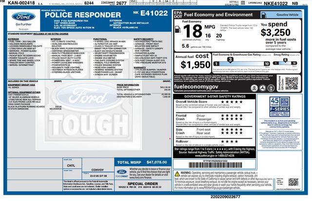 2022 Ford F-150 Police Responder 2022 Ford F-150 Police Responder