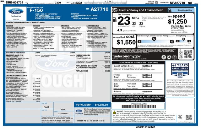 2022 Ford F-150 Platinum FX4 STAR WHITE Pro Power 7.2KW PANO ROOF | Dallas, TX | East Dallas Diesel 2022 Ford F-150 Platinum FX4 STAR WHITE Pro Power 7.2KW PANO ROOF | Dallas, TX | East Dallas Diesel