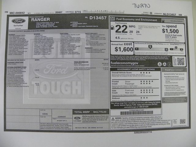 2022 Ford Ranger Lariat 2022 Ford Ranger Lariat