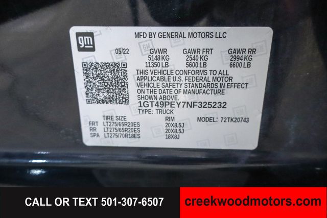 2022 GMC Sierra 2500HD AT4 4x4 Duramax Diesel Allison 1 Owner LEVELED 37s