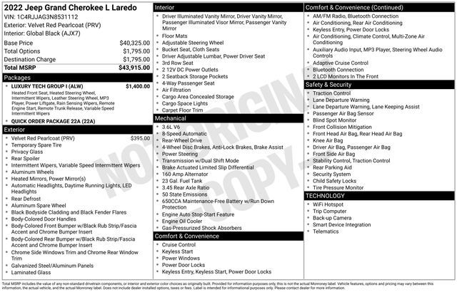 2022 Jeep Grand Cherokee L Laredo