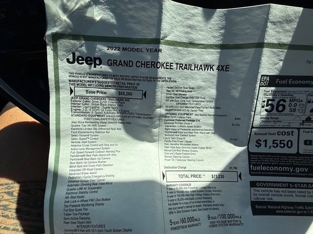 2022 Jeep Grand Cherokee TRAILHAWK 4X4 4XE OVER $71K NEW LOADED 1 OWNER | Plant City, FL | psv5 DEMO - Bayshore Automotive 2022 Jeep Grand Cherokee TRAILHAWK 4X4 4XE OVER $71K NEW LOADED 1 OWNER | Plant City, FL | psv5 DEMO - Bayshore Automotive