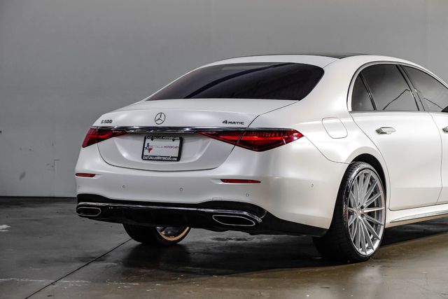 2022 Mercedes-Benz S 500 4MATIC White Magno Matte AMG 3D TECH 22" Vossen TX | Dallas, TX | East Dallas Diesel
