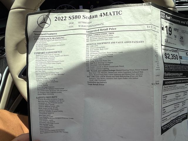2022 Mercedes-Benz S-Class S 580 4MATIC $132k MSRP LOADED WHITE/WHITE 1 OWNER | Plant City, FL | psv5 DEMO - Bayshore Automotive 2022 Mercedes-Benz S-Class S 580 4MATIC $132k MSRP LOADED WHITE/WHITE 1 OWNER | Plant City, FL | psv5 DEMO - Bayshore Automotive