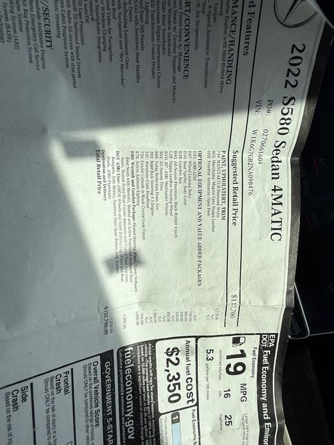 2022 Mercedes-Benz S-Class S 580 4MATIC $132k MSRP LOADED WHITE/WHITE 1 OWNER | Plant City, FL | psv5 DEMO - Bayshore Automotive 2022 Mercedes-Benz S-Class S 580 4MATIC $132k MSRP LOADED WHITE/WHITE 1 OWNER | Plant City, FL | psv5 DEMO - Bayshore Automotive