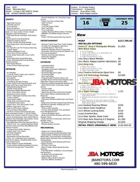 2022 Mercedes-Benz S-Class S 580 Sedan S580 S Class 580 4MATIC AWD Highly Optioned | MESA, AZ | JBA MOTORS 2022 Mercedes-Benz S-Class S 580 Sedan S580 S Class 580 4MATIC AWD Highly Optioned | MESA, AZ | JBA MOTORS