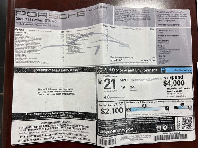 2022 Porsche 718 Cayman GTS 4.0 | Longwood, FL | Millenia Motors 2022 Porsche 718 Cayman GTS 4.0 | Longwood, FL | Millenia Motors