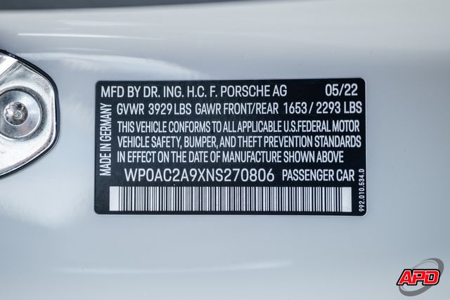 2022 Porsche 911 GT3 2022 Porsche 911 GT3