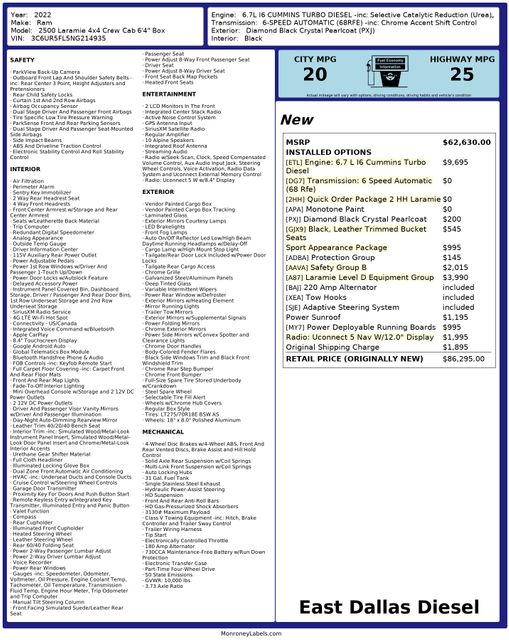 2022 Ram 2500 Laramie Crew Cab 4x4 6'4" Box | Dallas, TX | East Dallas Diesel
