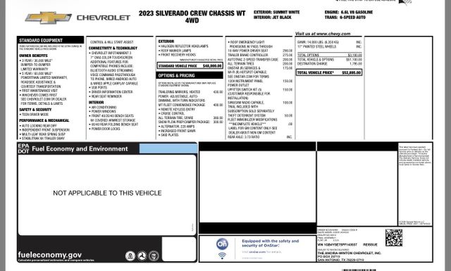 2023 Chevrolet Silverado 3500HD 4x4 CREW CAB 6.6L GASOLINE 119K Work Truck