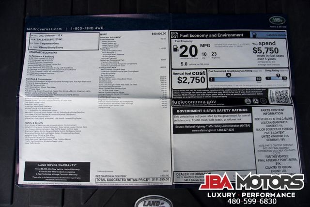 2023 Land Rover Defender 110 x ~ Highly Optioned 110x ~ HUGE Original MSRP | MESA, AZ | JBA MOTORS 2023 Land Rover Defender 110 x ~ Highly Optioned 110x ~ HUGE Original MSRP | MESA, AZ | JBA MOTORS