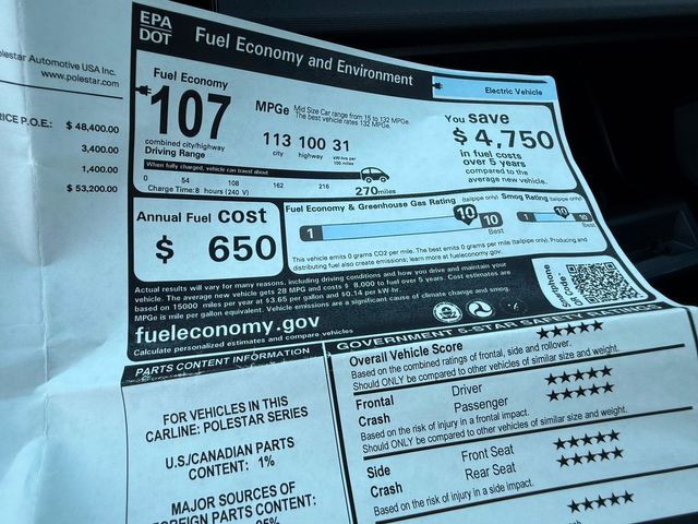 2023 Polestar 2 POLESTAR 2 LONG RANGE MAGNESIUM PILOT CARFAX CERT | Plant City, FL | psv5 DEMO - Bayshore Automotive 2023 Polestar 2 POLESTAR 2 LONG RANGE MAGNESIUM PILOT CARFAX CERT | Plant City, FL | psv5 DEMO - Bayshore Automotive