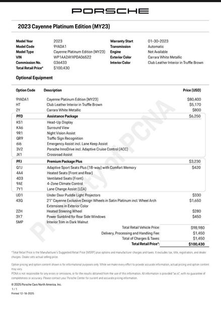 2023 Porsche Cayenne Platinum Edition | Longwood, FL | Millenia Motors 2023 Porsche Cayenne Platinum Edition | Longwood, FL | Millenia Motors