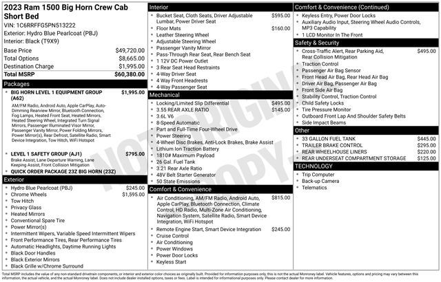 2023 Ram 1500 Big Horn/Lone Star