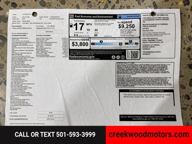 2024 Aston Martin DB12 V8 4.0 TURBO 671HP 1Owner CARBON Financing LowMile