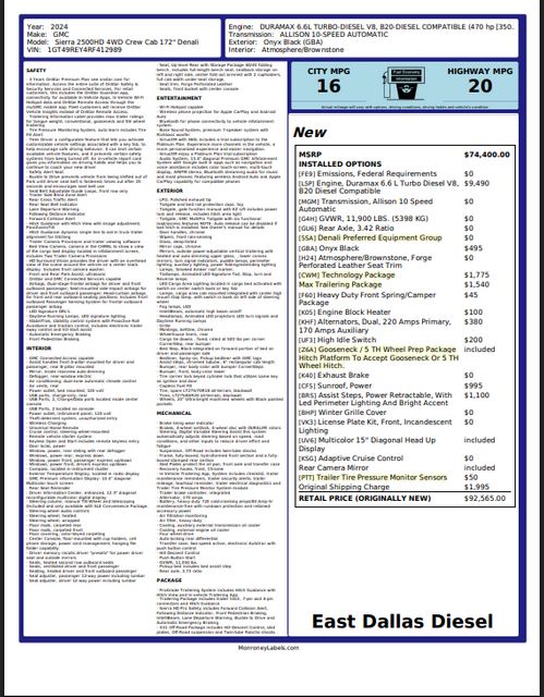2024 GMC Sierra 2500HD Denali COGNITO LIFT King Shocks 20" AMERICAN FORCE | Dallas, TX | East Dallas Diesel 2024 GMC Sierra 2500HD Denali COGNITO LIFT King Shocks 20" AMERICAN FORCE | Dallas, TX | East Dallas Diesel
