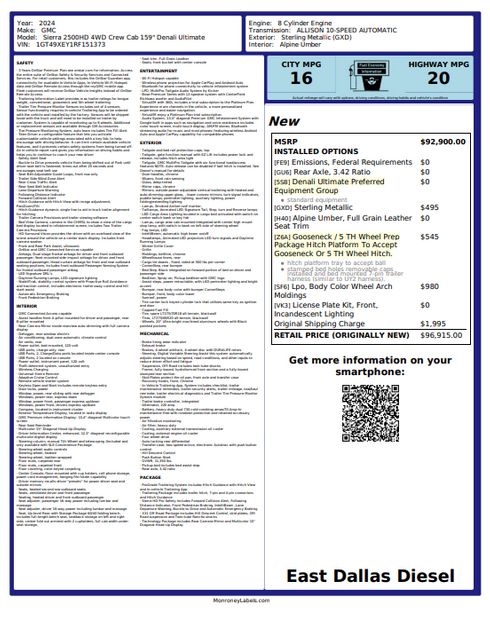 2024 GMC Sierra 2500HD 4WD Crew Cab Standard Bed Denali Ultimate | Dallas, TX | East Dallas Diesel
