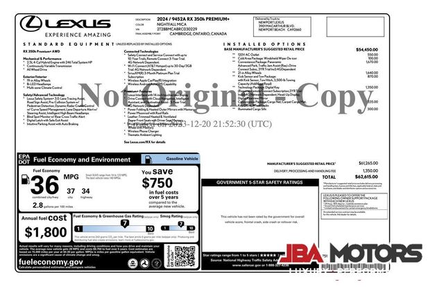 2024 Lexus RX 350h Premium+ RX350h AWD Only 18k Miles Premium+ | MESA, AZ | JBA MOTORS 2024 Lexus RX 350h Premium+ RX350h AWD Only 18k Miles Premium+ | MESA, AZ | JBA MOTORS