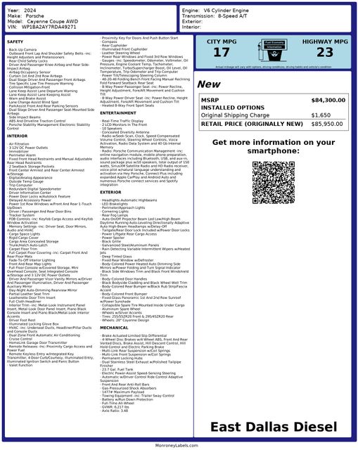 2024 Porsche Cayenne Coupe BASE | Dallas, TX | East Dallas Diesel 2024 Porsche Cayenne Coupe BASE | Dallas, TX | East Dallas Diesel