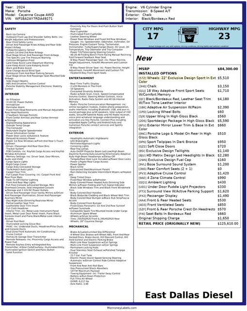2024 Porsche Cayenne Coupe Sportdesign Pkg. Chalk Over 41K in Factory Options | Dallas, TX | East Dallas Diesel 2024 Porsche Cayenne Coupe Sportdesign Pkg. Chalk Over 41K in Factory Options | Dallas, TX | East Dallas Diesel