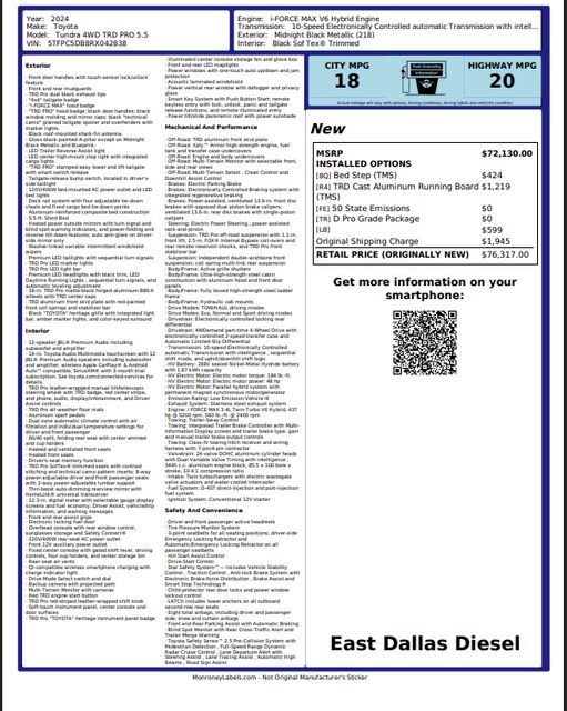 2024 Toyota Tundra TRD PRO JBL AUDIO Heritage Grille MULTI-TERRAIN | Dallas, TX | East Dallas Diesel 2024 Toyota Tundra TRD PRO JBL AUDIO Heritage Grille MULTI-TERRAIN | Dallas, TX | East Dallas Diesel