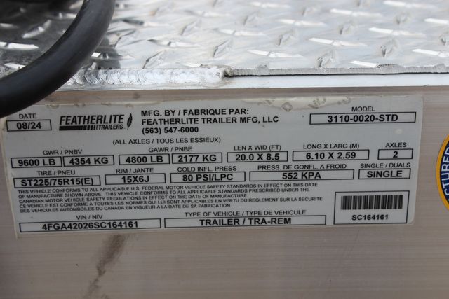 2025 Featherlite 3110 - 20' Open Car Trailer 20' 4.8K Axles Rub Rails HD Ramps | CONROE, TX | SportChassis/ Featherlite Trailers of Texas 2025 Featherlite 3110 - 20' Open Car Trailer 20' 4.8K Axles Rub Rails HD Ramps | CONROE, TX | SportChassis/ Featherlite Trailers of Texas