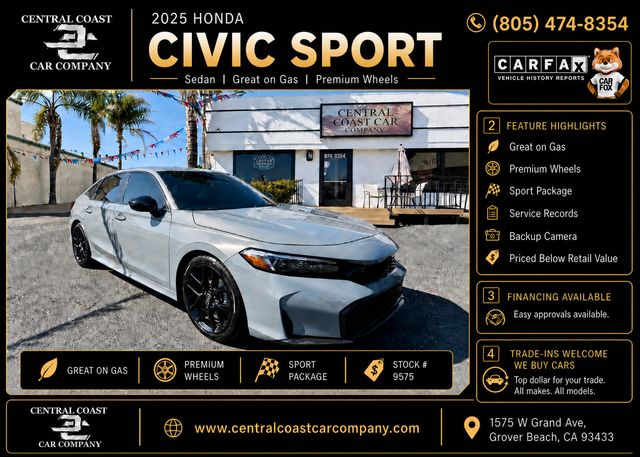 2025 Honda Civic Sport | Grover Beach, CA | Central Coast Car Company