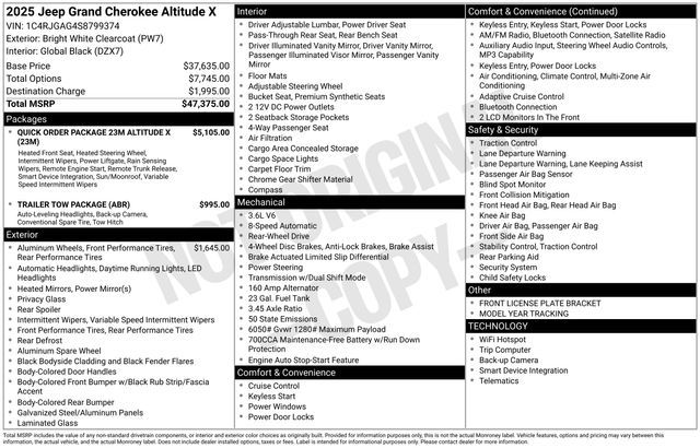 2025 Jeep Grand Cherokee Altitude X