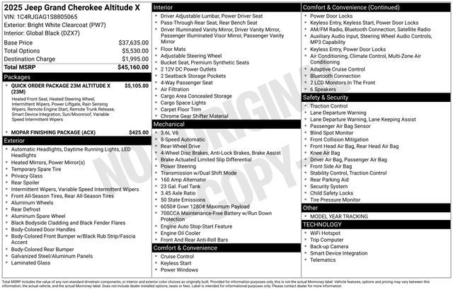 2025 Jeep Grand Cherokee Altitude X