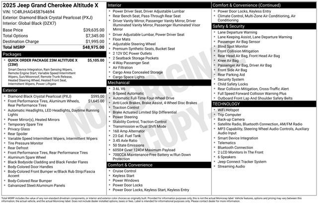 2025 Jeep Grand Cherokee Altitude X