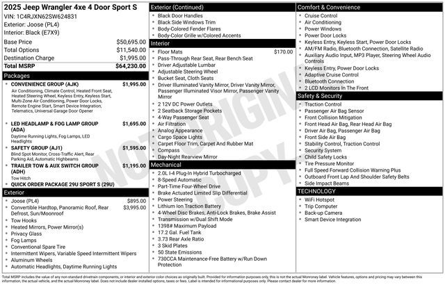2025 Jeep Wrangler Sport S 4xe