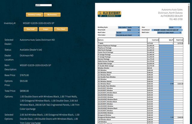2025 Old Hickory Sheds 10x20 Side Gable